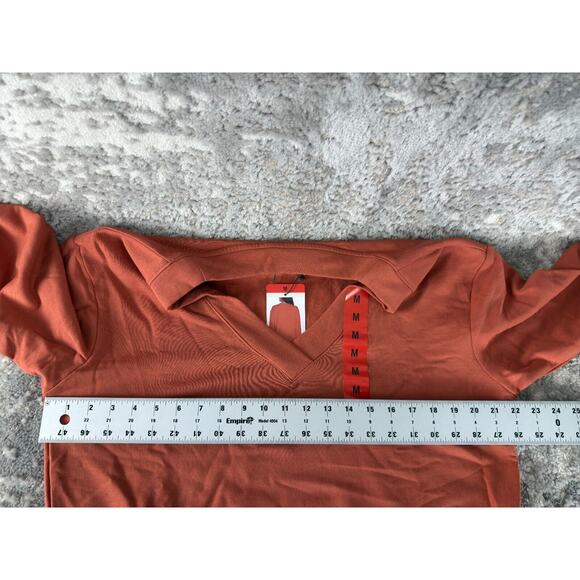 NEW Orvis Women Sz M Stretch V Neck Sweater Burnt Orange Long Sleeve Casual NWT - Picture 4 of 8